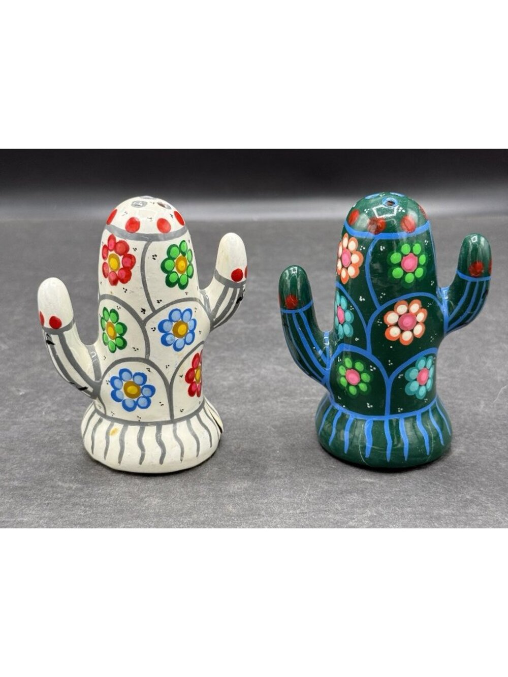 Mexican Painted Saguaro Cactus Salt & Pepper Shakers
